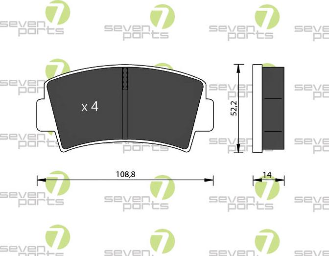 7 SEVEN PARTS SVP10940 - Гальмівні колодки, дискові гальма autozip.com.ua