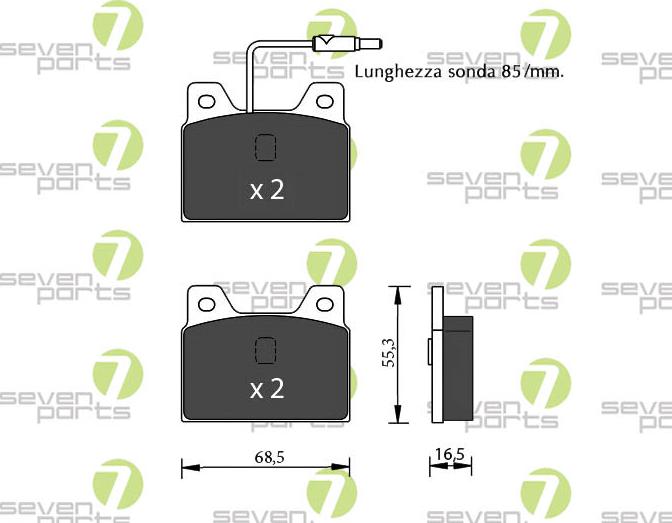 7 SEVEN PARTS SVP10480 - Гальмівні колодки, дискові гальма autozip.com.ua