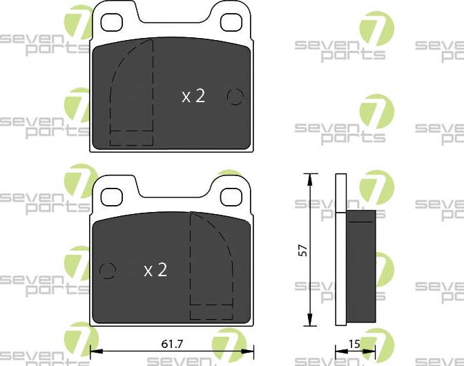 7 SEVEN PARTS SVP10640 - Гальмівні колодки, дискові гальма autozip.com.ua
