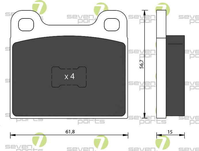 7 SEVEN PARTS SVP10631 - Гальмівні колодки, дискові гальма autozip.com.ua
