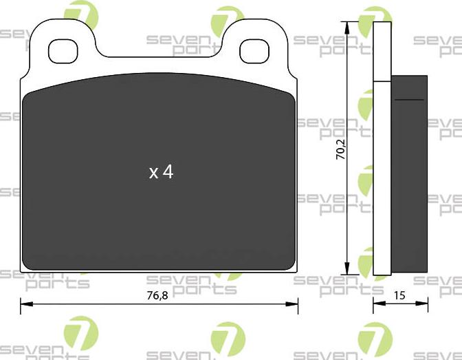 7 SEVEN PARTS SVP10080 - Гальмівні колодки, дискові гальма autozip.com.ua