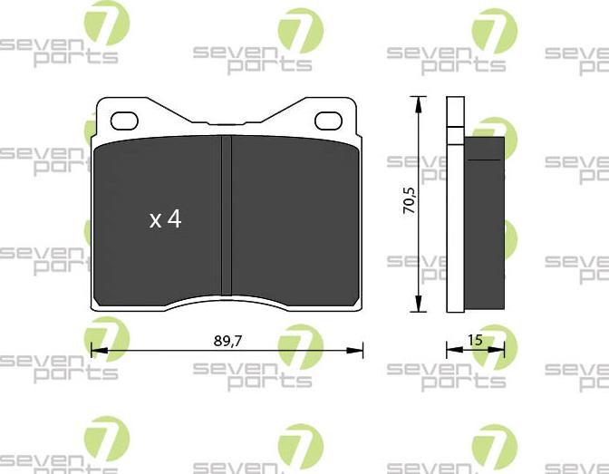 7 SEVEN PARTS SVP10320 - Гальмівні колодки, дискові гальма autozip.com.ua