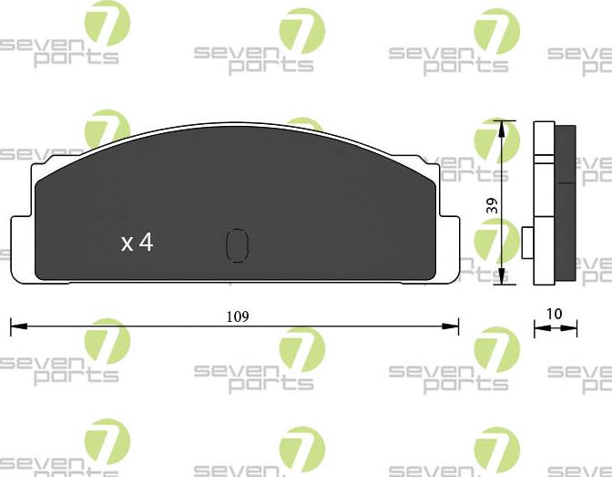 7 SEVEN PARTS SVP10270 - Гальмівні колодки, дискові гальма autozip.com.ua