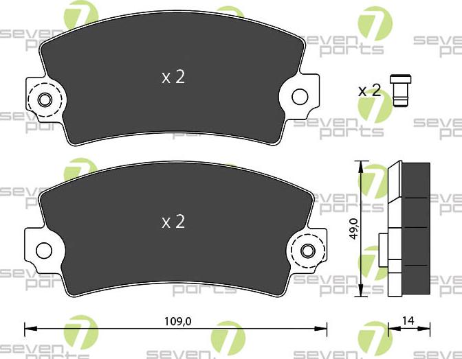 7 SEVEN PARTS SVP10770 - Гальмівні колодки, дискові гальма autozip.com.ua