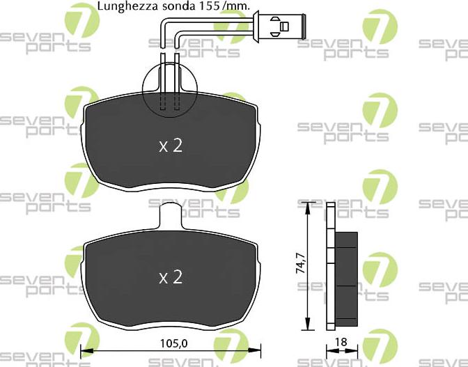 7 SEVEN PARTS SVP11104 - Гальмівні колодки, дискові гальма autozip.com.ua