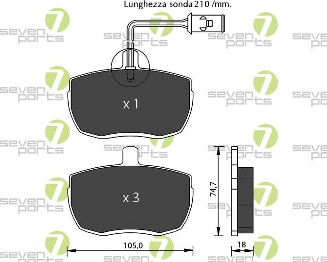 7 SEVEN PARTS SVP11103 - Гальмівні колодки, дискові гальма autozip.com.ua