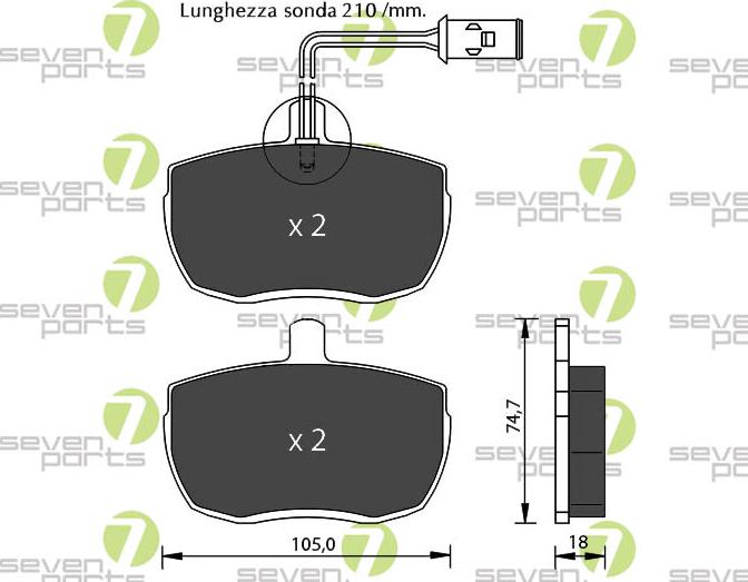 7 SEVEN PARTS SVP11102 - Гальмівні колодки, дискові гальма autozip.com.ua