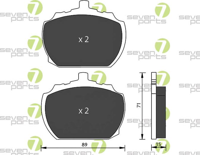 7 SEVEN PARTS SVP11110 - Гальмівні колодки, дискові гальма autozip.com.ua