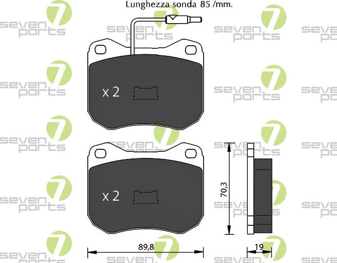 7 SEVEN PARTS SVP11120 - Гальмівні колодки, дискові гальма autozip.com.ua