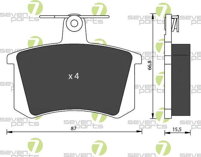7 SEVEN PARTS SVP11810 - Гальмівні колодки, дискові гальма autozip.com.ua
