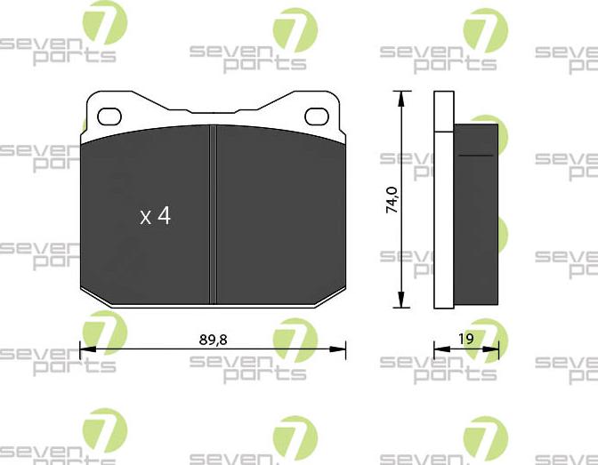 7 SEVEN PARTS SVP11380 - Гальмівні колодки, дискові гальма autozip.com.ua