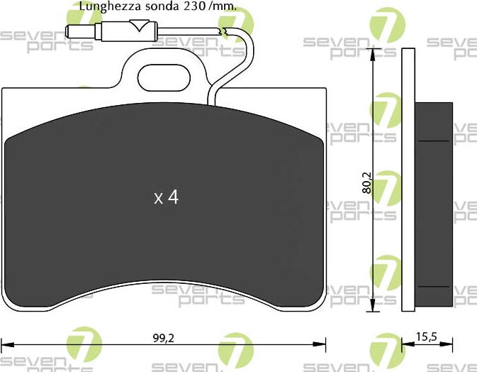 7 SEVEN PARTS SVP11200 - Гальмівні колодки, дискові гальма autozip.com.ua