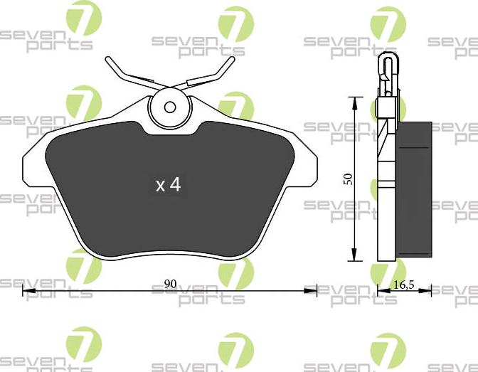 7 SEVEN PARTS SVP18930 - Гальмівні колодки, дискові гальма autozip.com.ua