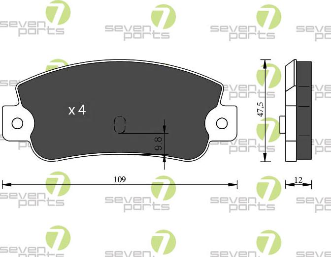 7 SEVEN PARTS SVP18531 - Гальмівні колодки, дискові гальма autozip.com.ua