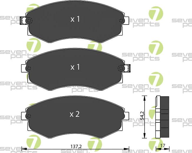 7 SEVEN PARTS SVP18860 - Гальмівні колодки, дискові гальма autozip.com.ua