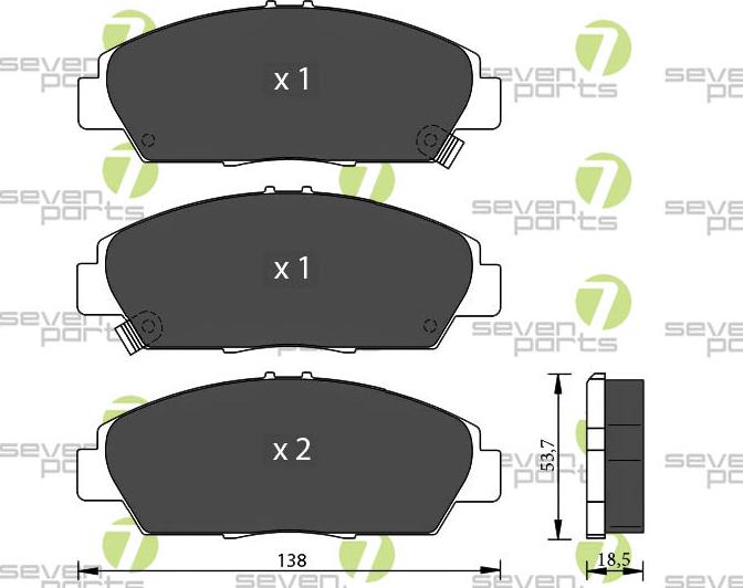 7 SEVEN PARTS SVP18360 - Гальмівні колодки, дискові гальма autozip.com.ua