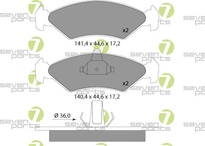 7 SEVEN PARTS SVP18241 - Гальмівні колодки, дискові гальма autozip.com.ua
