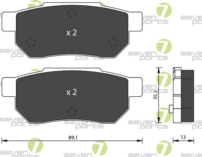 7 SEVEN PARTS SVP13991 - Гальмівні колодки, дискові гальма autozip.com.ua