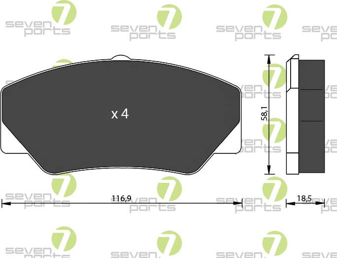 7 SEVEN PARTS SVP13960 - Гальмівні колодки, дискові гальма autozip.com.ua
