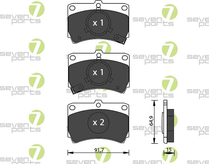 7 SEVEN PARTS SVP13910 - Гальмівні колодки, дискові гальма autozip.com.ua