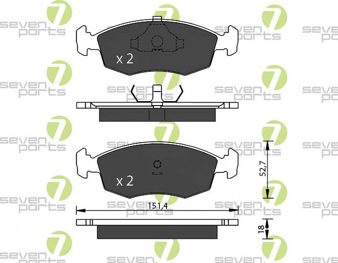 7 SEVEN PARTS SVP13480 - Гальмівні колодки, дискові гальма autozip.com.ua