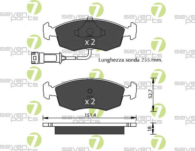 7 SEVEN PARTS SVP13481 - Гальмівні колодки, дискові гальма autozip.com.ua