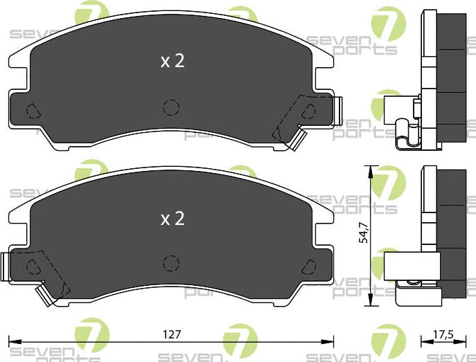 7 SEVEN PARTS SVP13540 - Гальмівні колодки, дискові гальма autozip.com.ua