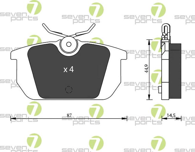 7 SEVEN PARTS SVP13530 - Гальмівні колодки, дискові гальма autozip.com.ua