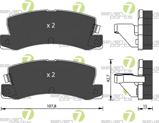 7 SEVEN PARTS SVP13690 - Гальмівні колодки, дискові гальма autozip.com.ua