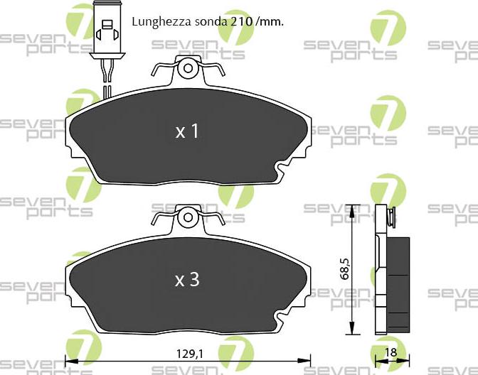 7 SEVEN PARTS SVP13670 - Гальмівні колодки, дискові гальма autozip.com.ua