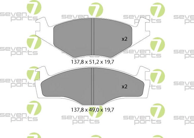 7 SEVEN PARTS SVP13181 - Гальмівні колодки, дискові гальма autozip.com.ua
