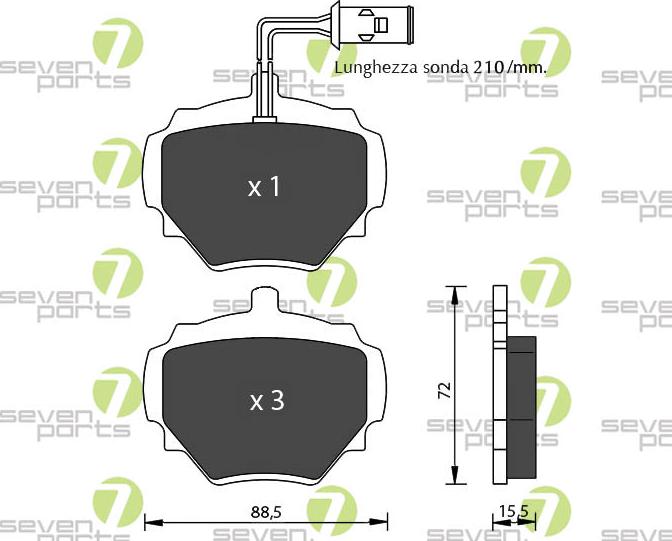 7 SEVEN PARTS SVP13870 - Гальмівні колодки, дискові гальма autozip.com.ua