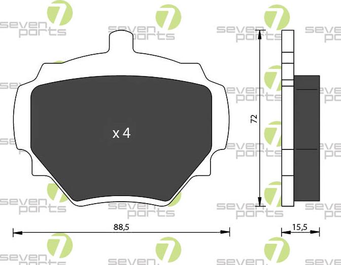 7 SEVEN PARTS SVP13872 - Гальмівні колодки, дискові гальма autozip.com.ua
