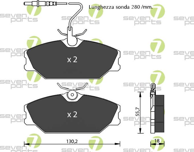7 SEVEN PARTS SVP13351 - Гальмівні колодки, дискові гальма autozip.com.ua