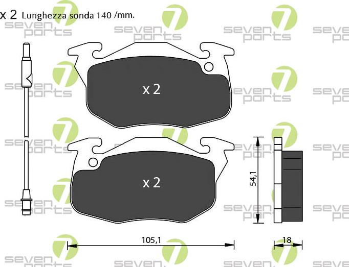 7 SEVEN PARTS SVP13380 - Гальмівні колодки, дискові гальма autozip.com.ua