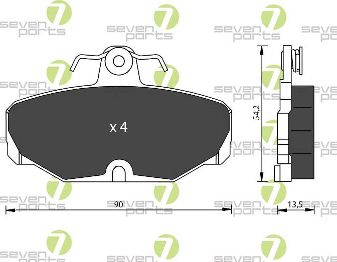 7 SEVEN PARTS SVP13760 - Гальмівні колодки, дискові гальма autozip.com.ua