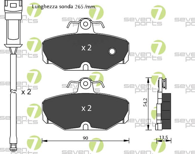 7 SEVEN PARTS SVP13761 - Гальмівні колодки, дискові гальма autozip.com.ua