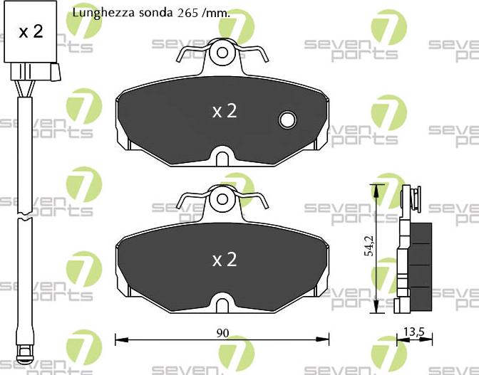 7 SEVEN PARTS SVP13762 - Гальмівні колодки, дискові гальма autozip.com.ua
