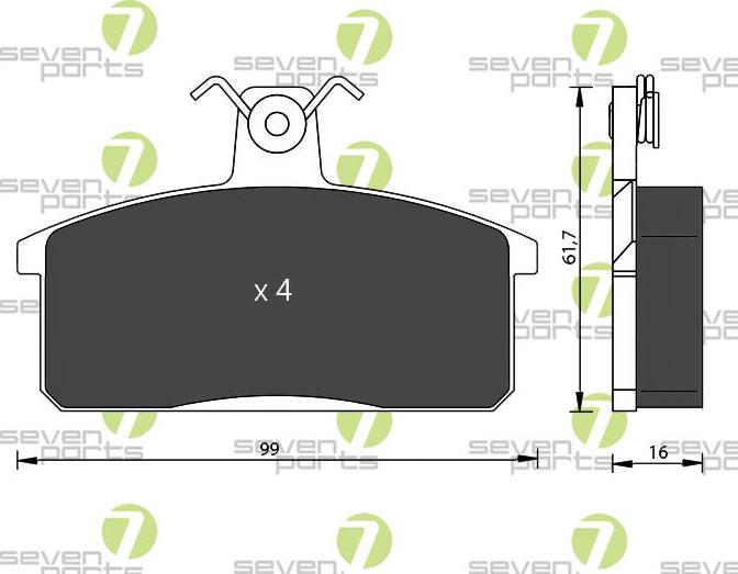 7 SEVEN PARTS SVP12401 - Гальмівні колодки, дискові гальма autozip.com.ua