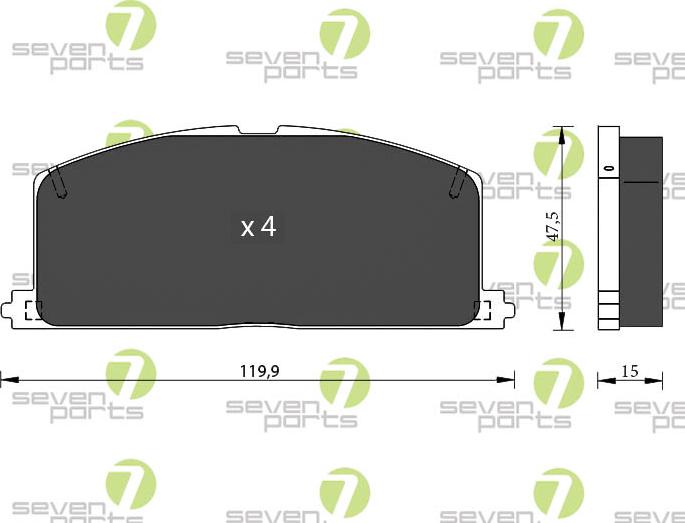 7 SEVEN PARTS SVP12410 - Гальмівні колодки, дискові гальма autozip.com.ua