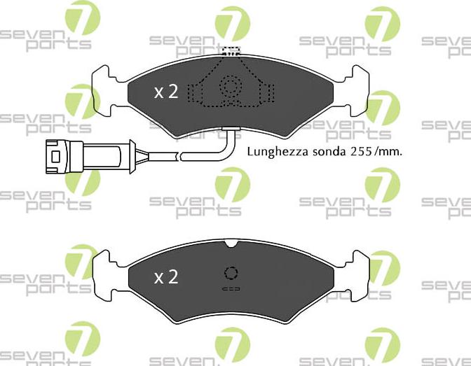 7 SEVEN PARTS SVP12343 - Гальмівні колодки, дискові гальма autozip.com.ua