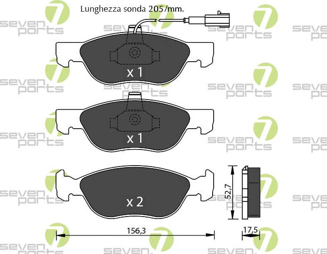 7 SEVEN PARTS SVP17531 - Гальмівні колодки, дискові гальма autozip.com.ua
