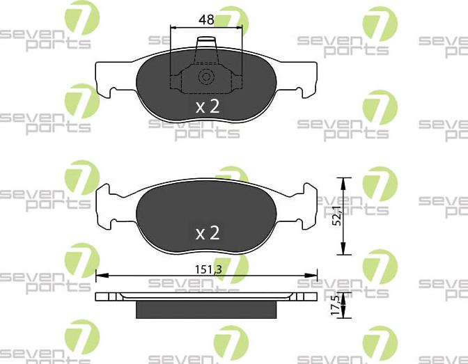7 SEVEN PARTS SVP17521 - Гальмівні колодки, дискові гальма autozip.com.ua
