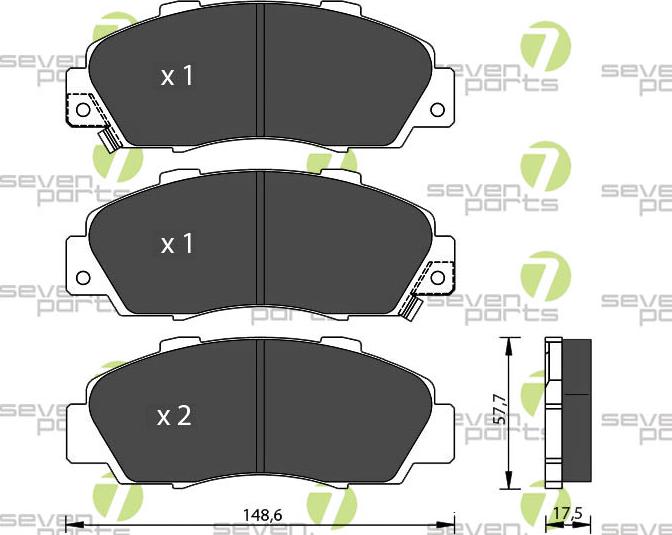 7 SEVEN PARTS SVP17090 - Гальмівні колодки, дискові гальма autozip.com.ua