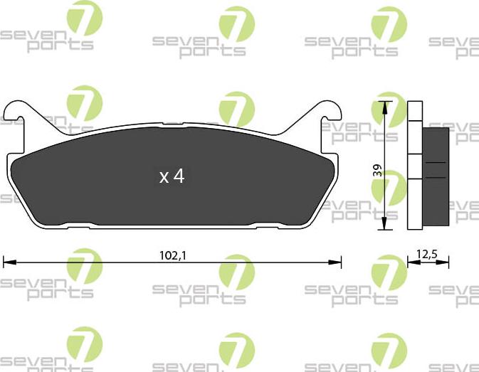 7 SEVEN PARTS SVP17010 - Гальмівні колодки, дискові гальма autozip.com.ua
