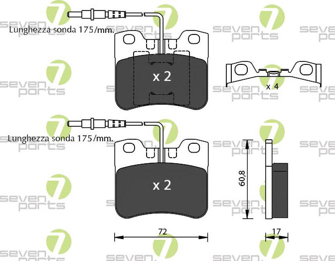 7 SEVEN PARTS SVP17862 - Гальмівні колодки, дискові гальма autozip.com.ua