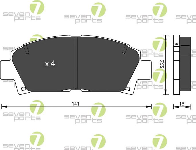 7 SEVEN PARTS SVP17290 - Гальмівні колодки, дискові гальма autozip.com.ua