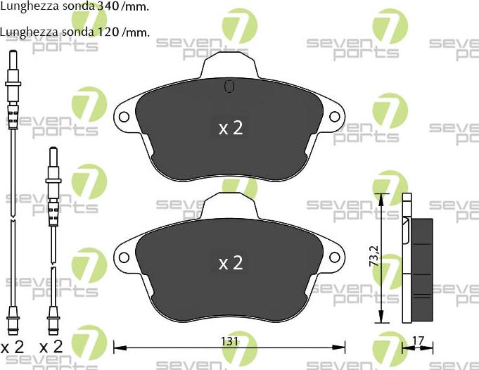 7 SEVEN PARTS SVP17210 - Гальмівні колодки, дискові гальма autozip.com.ua