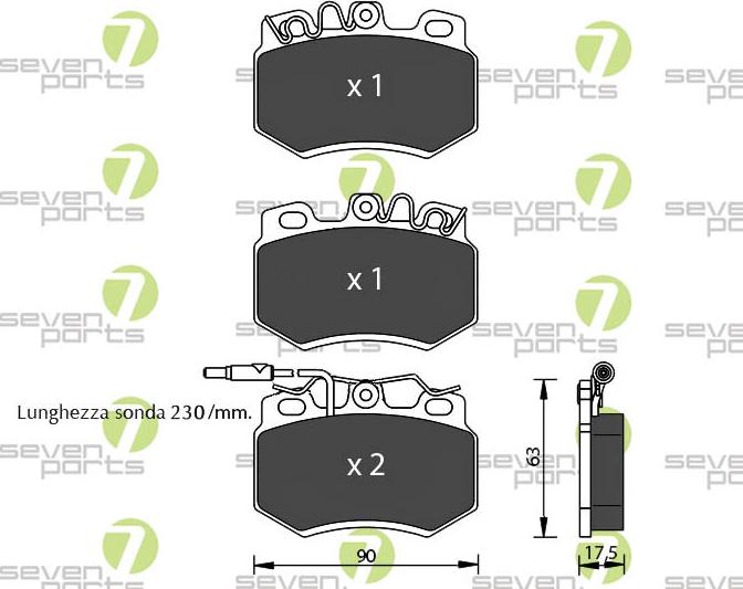 7 SEVEN PARTS SVP17742 - Гальмівні колодки, дискові гальма autozip.com.ua