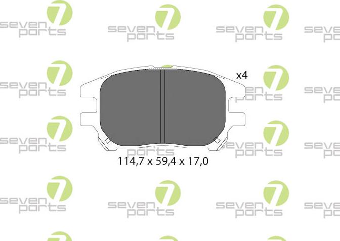 7 SEVEN PARTS SVP29430 - Гальмівні колодки, дискові гальма autozip.com.ua